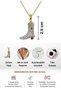 Women's Gold Color Steel Chain Cowboy Boot Necklace with Zircon Stone, Stylish Minimal Gift - 4