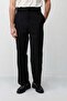 Black Relaxed Fit Belted Men's Trousers