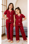 Cotton Summer Half Sleeve Stylish Bow Design Children's Pajama Set - 2