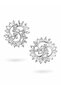 Brass Silver Color Zircon Stone Clover Model Women's Earrings