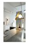 Modern Lighting, Single pendent, Light, Triangle modern light pendent, Gold Color, 25x25x100 cm, Suitable for bedroom and living room, Counter light - 4