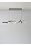 Modern Lighting, Linear Chandelier, Light, Black Color, 120x100 cm, Suitable for living room, dining room, kitchen, Adjustable height