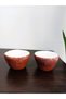 Set of 2 Decorative Snack Bowls Terracotta & Vanilla Color – Handmade Unbreakable Presentation Bowl 10 cm - 2