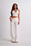 Bubble Fabric High Waist Folded Belted Comfortable Women's Wide Leg Sweatpants - 2