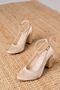 Lillian Heeled Cream Satin Heels for Women - 3