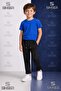 Boys' Plain Trousers with Elastic Waist Lycra Folded Cuffs Style 5.Mdl