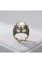 Bronze Vintage Women's Ring Authentic Copper Jewelry Stone Ottoman Model Large Adjustable - 3