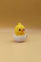 Cute Chick Coming Out of the Egg with Knitted Pattern Keychain (Plastic) - Bag Ornament Charm - 3
