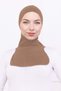 Ninja Bonnet with Neck Collar Lycra Sports Bonnet - Women's Ready-To-Wear Practical Hijab Headscarf-Camel - 3