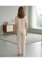 Lycra Patterned Bow Decorated Women's Pajama Set - 5