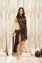 Vieste Asymmetrical Slim Brown Knitwear Crop - 3