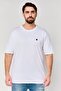 Men Crew Neck Short Sleeve Brand Logo T-Shirts, White