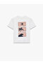 Short Sleeve Crew Neck Cotton Oversize T-Shirt with Appliqué Detail - 2