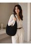 100% Real Leather Women's Shoulder Bag Hobo Model Wide Daily Bag with Magnet Closure