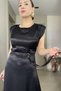 Padded Belted Midi Satin Dress - 5