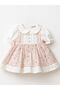 Baby Girl Dress with Bebe Collar and Scallop Decoration in Cotton - 2
