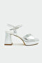 Reese Platform Evening Dress Women's Silver Heeled Shoes - 2