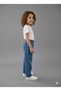 Girl's Denim Trousers with Pink Ribbon Detail and Elastic Waist - 2