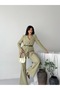 Belted Sleeves Lace Blazer Suit - 8