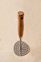 Stainless Steel Silver Functional Pizza Cutter with Acacia Handle, Dough Shaper - 3