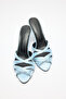 Heels 2623 - Baby Blue Satin Women's Heels with Thin Cross Straps - 6