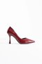 Women's Burgundy Patent Leather Heeled Shoes Fs08Ms45K