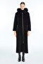 Fur Hooded Zippered Coat Black 13968