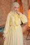 Yellow Elastic Waist Ruffle Dress - 3