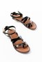 Zri̇n-205-209 Premium Black Genuine Leather Flip-Flop Women's Sandals - 4