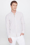 Men's Beige Slim Fit Narrow Cut Button Collar Dobby Shirt