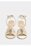 Beige Women's Heeled Sandals - 3