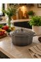 Guss Chef Döküm Deep Pot 24 Cm-Gray Tkebt Gray