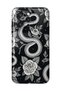 Oppo Reno 15 / 15F Compatible Black Rose and Snake Pattern Transparent Phone Case