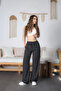 Women's High Waist Polka Dot Patterned Viscose Fabric Loose Cut Trousers - 5