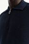 Men's Polo Collar Zippered Knitwear T-Shirt Navy Blue - 5