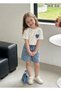 Girl's Heart Detailed Shorts and White T-Shirt 2-Piece Set |   Summer Combination Stylish Holiday Set |   3-7 Years Old - 4