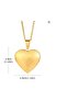 Gold Color Heart Patterned Women's Memory Necklace 316L Stainless Steel Openable Gift Necklace - 3