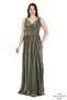 Women's Thick Strap Gilded Fabric Detailed Evening Dress Wedding Dress