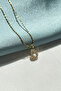 Zircon Stone Minimal Letter Steel Chain Necklace