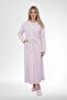 Mecit 6383 Pink Women's Long Dressing Gown Short Sleeve Nightgown Set - 2