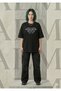 Unisex Şebnem Ferah Printed Oversize Crew Neck Black T-Shirt - 2