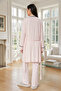 New Season Powder Double-Breasted Collar Short Sleeve Design Ribbed Summer Maternity Pajama Set - 5