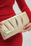 Gold Women's Pleated Detailed Evening Dress Wedding Invitation Clutch Bag - 2