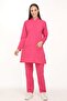 Nova Hakim Yaka Tesettür Pink Lycra-Free Thin Fabric Nurse Doctor Uniform Set