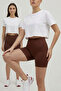 Push up Seamless Butt Shaper Short Leg Corset 2064 - Brown - 3