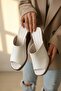 Ebra White Wedge Heels (10 cm Heel). 3 cm Platform) Daily Use Slippers - 3