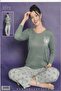 Plus Size Green Cream Patterned 1 Piece Quality Practical Stylish Beautiful - 4