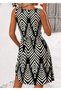 Women's Strappy Round Neck Buttoned Front Cross Detailed Short Single Jersey Dress - 4