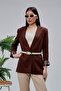 Women's Black Crocodile Patterned Gold Buckle Stylish Belt, Matching with Trousers, Dresses, and Jackets - 2