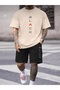 Unisex Wide-Let T-Shirt and Shorts Black Printed Set